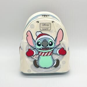 Loungefly Disney Snow Angel Stitch Mini Backpack NEW